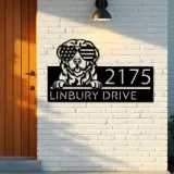 Custom Metal Pyrenean Mountain Dog Cute puppy Metal Address Sign House number Hanging Address Plaque Yard Sign Outdoor decor