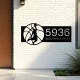 Custom Metal Basketball player Metal Address Sign, House number, Outdoor Number Signage, Yard Sign Address Plate