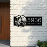 Custom Metal US Duck Hunting Dog Metal Address Sign, House number, Outdoor Number Signage, Yard Sign Address Plate