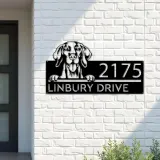 Custom Metal Vizsla Dog Cute puppy Metal Address Sign House number Hanging Address Plaque Yard Sign Outdoor decor