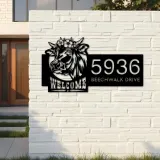 Custom Metal Cow Farm house Ranch welcome Metal Address Sign, House number, Outdoor Number Signage, Yard Sign Address Plate