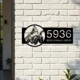 Custom Metal Tufted titmouse bird Metal Address Sign, House number, Outdoor Number Signage, Yard Sign Address Plate