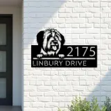 Custom Metal Briard dog Puppy Metal Address Sign House number Hanging Address Plaque Yard Sign Outdoor decor