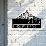 Custom Metal Mountain scene Metal Address Sign, House number, Outdoor Number Signage, Yard Sign Address Plate002