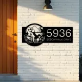 Custom Metal Beagle Cute dog puppy Metal Address Sign, House number, Outdoor Number Signage, Yard Sign Address Plate