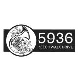 Custom Metal Floral trumpet musician Metal Address Sign, House number, Outdoor Number Signage, Yard Sign Address Plate