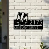 Custom Metal Peeking Badger Wild animal wildlife Metal Address Sign, House number, Outdoor Number Signage, Yard Sign Address Plate