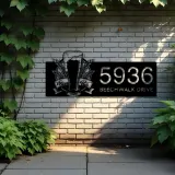 Custom Metal Beer Pub bar Metal Address Sign, House number, Outdoor Number Signage, Yard Sign Address Plate