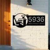 Custom Metal Dentist Dental clinic Metal Address Sign, House number, Outdoor Number Signage, Yard Sign Address Plate