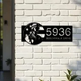 Custom Metal American Soldier US flag Metal Address Sign, House number, Outdoor Number Signage, Yard Sign Address Plate