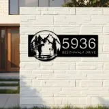 Custom Metal Golf club Golfer Metal Address Sign, House number, Outdoor Number Signage, Yard Sign Address Plate
