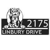 Custom Metal Bloodhound dog cute puppy Metal Address Sign House number Hanging Address Plaque Yard Sign Outdoor decor