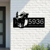 Custom Metal Elk wild life forest Metal Address Sign, House number, Outdoor Number Signage, Yard Sign Address Plate