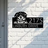 Custom Metal Bernese mountain dog cute puppy Metal Address Sign House number Hanging Address Plaque Yard Sign Outdoor decor