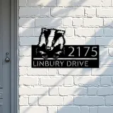 Custom Metal Peeking Badger Wild animal wildlife Metal Address Sign, House number, Outdoor Number Signage, Yard Sign Address Plate