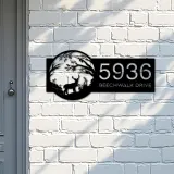 Custom Metal Deer in Woodland wild life Metal Address Sign, House number, Outdoor Number Signage, Yard Sign Address Plate