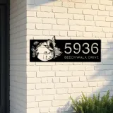 Custom Metal Floral hummingbird Metal Address Sign, House number, Outdoor Number Signage, Yard Sign Address Plate