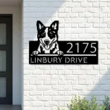 Custom Metal Blue heeler dog cute puppy Metal Address Sign House number Hanging Address Plaque Yard Sign Outdoor decor
