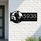 Custom Metal Hiking Camping mountain climbing Metal Address Sign, House number, Outdoor Number Signage, Yard Sign Address Plate