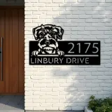 Custom Metal Schnauzer Dog Cute puppy Metal Address Sign House number Hanging Address Plaque Yard Sign Outdoor decor