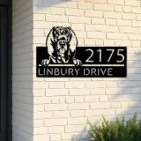 Custom Metal Bloodhound dog cute puppy Metal Address Sign House number Hanging Address Plaque Yard Sign Outdoor decor