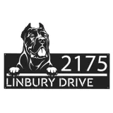Custom Metal Cane corso dog Puppy Metal Address Sign House number Hanging Address Plaque Yard Sign Outdoor decor