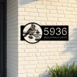 Custom Metal Blue jay bird Metal Address Sign Custom Hanging Address Plaque House number Yard Sign Outdoor Sign