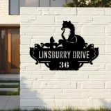 Custom Metal Cute Fox Wild animal wildlife Metal Address Sign, House number, Outdoor Number Signage, Yard Sign Address Plate
