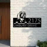 Custom Metal Bearded collie dog Puppy Metal Address Sign House number Hanging Address Plaque Yard Sign Outdoor decor