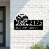 Custom Metal Shih Tzu dog US flag glasses Metal Address Sign House number Hanging Address Plaque Yard Sign Outdoor decor