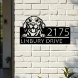 Custom Metal Beagle dog cute puppy Metal Address Sign House number Hanging Address Plaque Yard Sign Outdoor decor