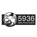 Custom Metal Howling Wolves on Cliff Mountains Metal Address Sign Custom House number Hanging Address Plaque Yard Sign Outdoor
