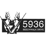 Custom Metal Deer hunting Metal Address Sign, House number, Outdoor Number Signage, Yard Sign Address Plate002