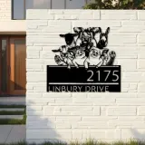 Custom Metal farm animals farmhouse ranch Metal Address Sign, House number, Outdoor Number Signage, Yard Sign Address Plate