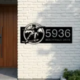 Custom Metal Skateboarder sport Skateboard Metal Address Sign, House number, Outdoor Number Signage, Yard Sign Address Plate