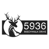 Custom Metal Deer Buck Head Wild animal Metal Address Sign, House number, Outdoor Number Signage, Yard Sign Address Plate