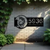 Custom Metal Catfish fishing rod bait Metal Address Sign, House number, Outdoor Number Signage, Yard Sign Address Plate