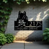 Custom Metal Peeking Chipmunk Wild animal wildlife Metal Address Sign, House number, Outdoor Number Signage, Yard Sign Address Plate