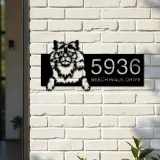 Custom Metal Selkirk rex Cute peeking cat kitten Metal Address Sign, House number, Outdoor Number Signage, Yard Sign Address Plate
