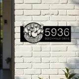 Custom Metal Bowling Metal Address Sign, House number, Outdoor Number Signage, Yard Sign Address Plate002