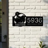 Custom Metal Pigs farmhouse animal ranch Metal Address Sign, House number, Outdoor Number Signage, Yard Sign Address Plate