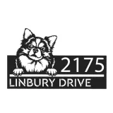 Custom Metal Chihuahua Long haired dog Puppy Metal Address Sign House number Hanging Address Plaque Yard Sign Outdoor decor