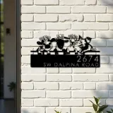 Custom Metal Goat Cow sheep pig farmhouse farm animals Metal Address Sign, House number, Outdoor Number Signage, Yard Sign Address Plate