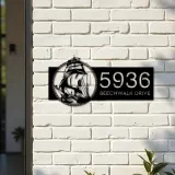 Custom Metal Ship with rope sea adventure Metal Address Sign, House number, Outdoor Number Signage, Yard Sign Address Plate