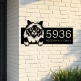 Custom Metal Holy Burma Cute peeking cat kitten Metal Address Sign, House number, Outdoor Number Signage, Yard Sign Address Plate