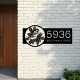 Custom Metal Titmouse bird Metal Address Sign Custom Hanging Address Plaque House number Yard Sign Outdoor Sign