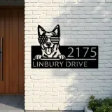 Custom Metal Australian Cattle dog US glasses Metal Address Sign House number Hanging Address Plaque Yard Sign Outdoor decor