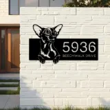 Custom Metal Oriental Shorthair Cute peeking cat Metal Address Sign, House number, Outdoor Number Signage, Yard Sign Address Plate