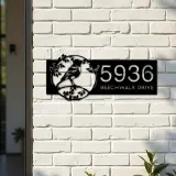 Custom Metal Robin Bird on floral wrealth Metal Address Sign, House number, Outdoor Number Signage, Yard Sign Address Plate