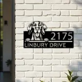 Custom Metal Vizsla Dog Cute puppy Metal Address Sign House number Hanging Address Plaque Yard Sign Outdoor decor